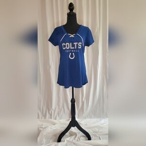 NFL Team Apparel Women's Indianapolis Colts Football Jersey Lace Up Bling Letter